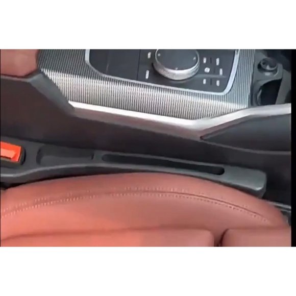 Car Seat Gap Filler With Mobile Holder Universal Fit Durable ABS Plastic BROWN - Picture 3 of 4